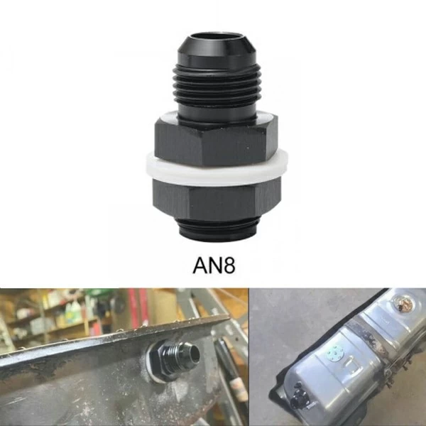 AN8 STRAIGHT ALUMINIUM FUEL CELL/TANK BULKHEAD ADAPTOR FITTING LOCKING NUT FT788AN8 (SKU 34-286)