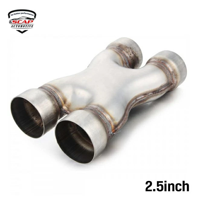 X-PIPE DUAL 2.5"IN/OUT UNIVERSAL ALUMINIZED  EXHAUST PIPE EXY2212X25 AX2525  (SKU 36-235)