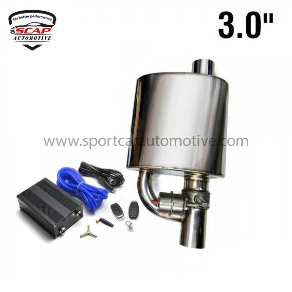 MUFFLER UNIVERSAL 3"INCH WITH DUMP VALVE ELECTRIC REMOTE CUTOUT CONTROLLER SET QDMF30 (SKU 36-230)