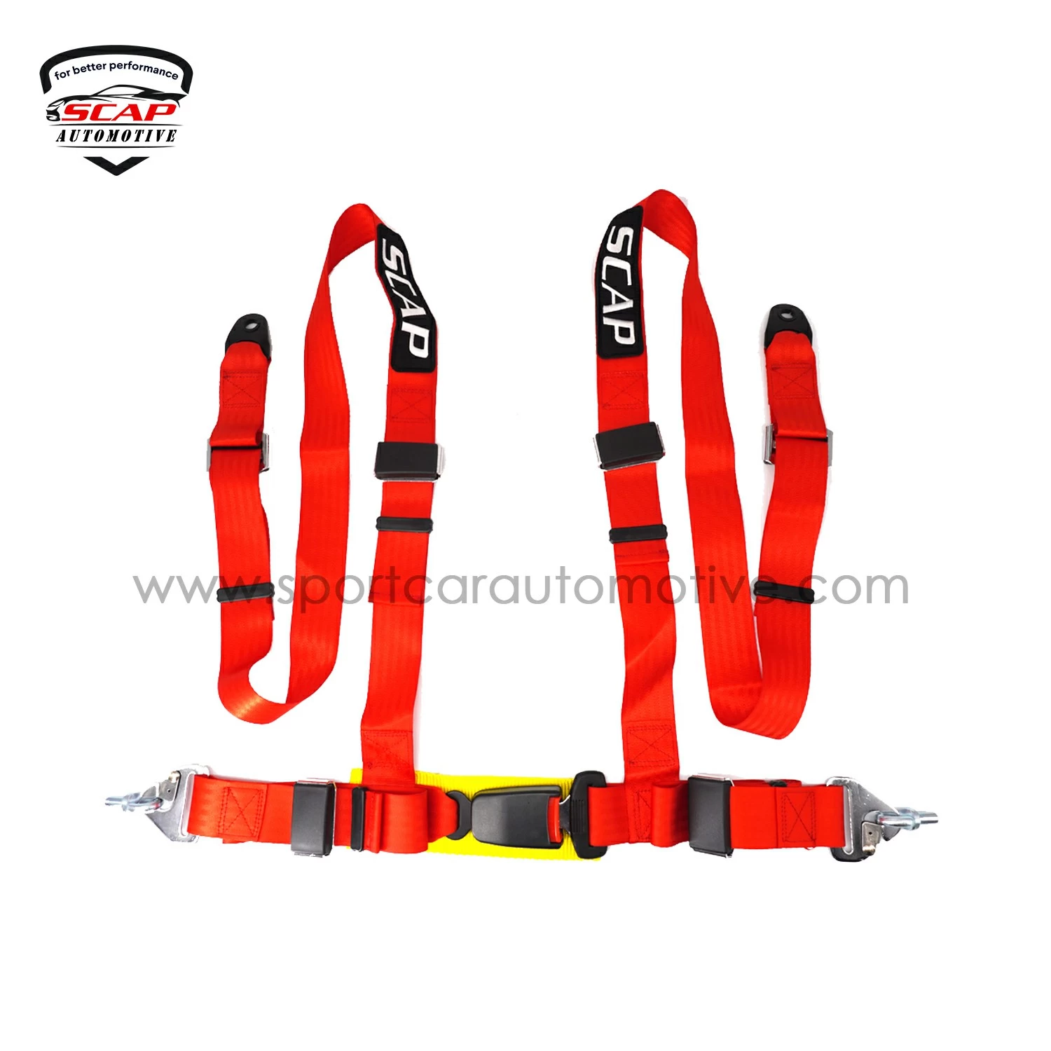 SEAT BELT 4POINT 2INCH RED SCAP SB-4P  (SKU 39-044)