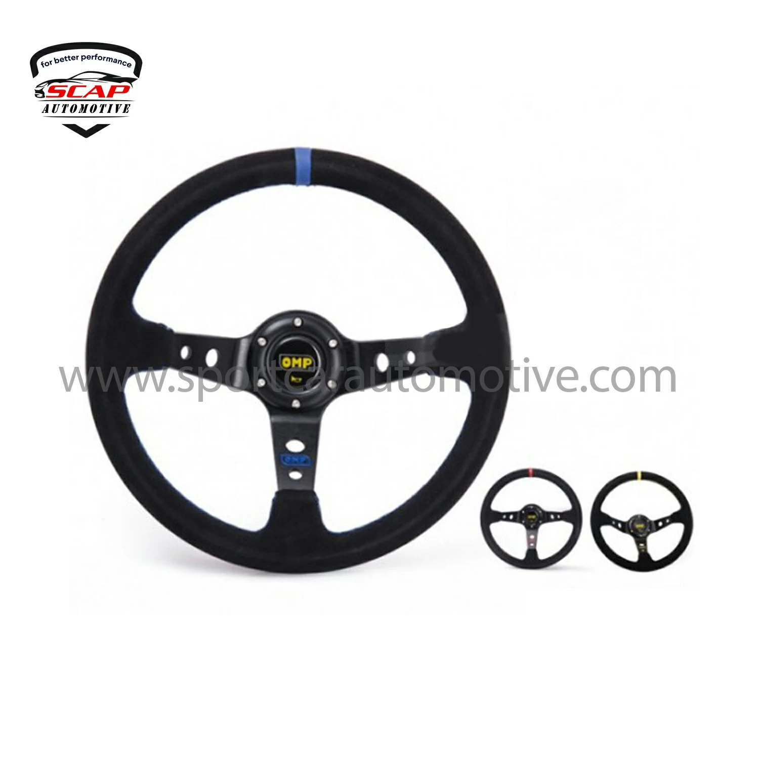 SPORT STEERING WHEEL 350MM SUEDE LETHER  FXP02OM  (SKU 39-018)