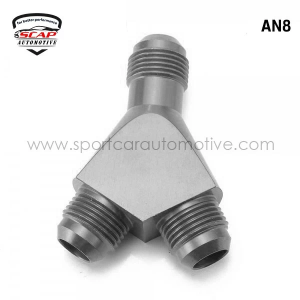 AN8 TO 2X AN6 3-WAY Y BLOCK FITTING ADAPTOR AN6 TO AN6 JTAN8T26 (SKU 34-234)
