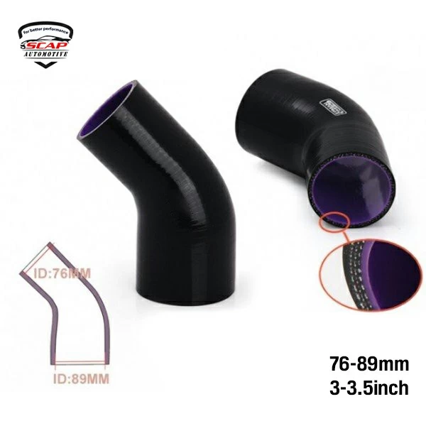 3.5"INCH 45 DEGREE SILICONE HOSE SCAP SH45D3.5  (SKU 34-024)