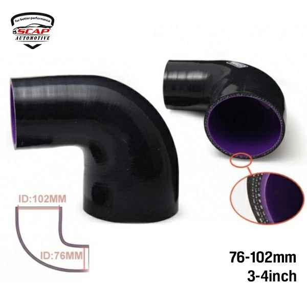 3"4"INCH 76MM-102MM 90D SILICON REDUCER HOSE  SCAP SH90DR3-4  (SKU 34-021)
