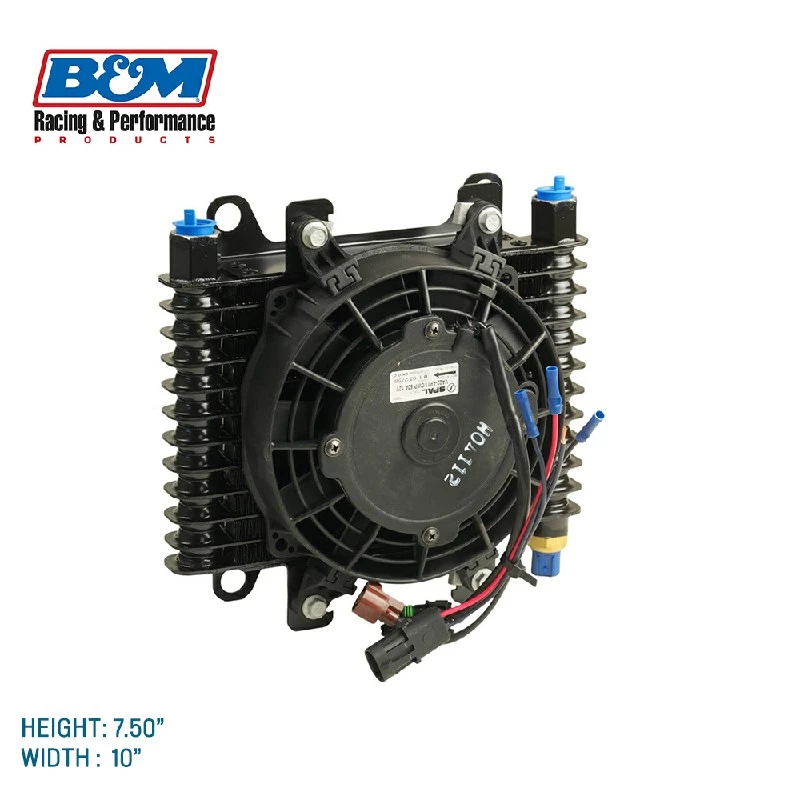 OIL COOLER WITH FAN HI-TECK 10 in. x 7.5 B&M BMM-70298  (SKU 32-090)