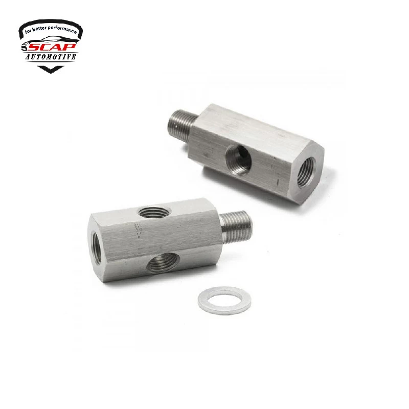 1/8"inch NPT BSPT&M10 OIL PRESSURE SENSOR TEE TO NPT ADAPTOR CGQ98  (SKU 32-040)