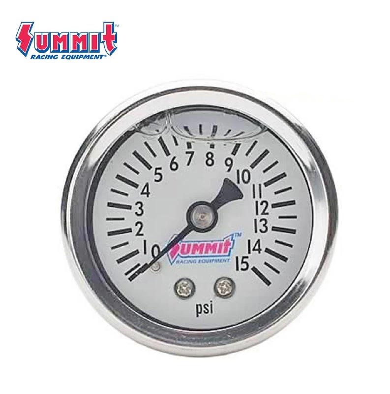 FUEL PRESSURE GAUGE FOR CARBURETOR 0-15 PSI SUMMIT RACING SUM-800115  (SKU 30-078)