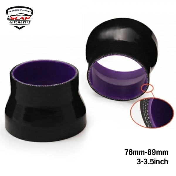 3"-3.5"INCH STRAIGHT REDUCER SILICONE HOSE BLUE SCAP SHR3-3.5BL (SKU 34-339)