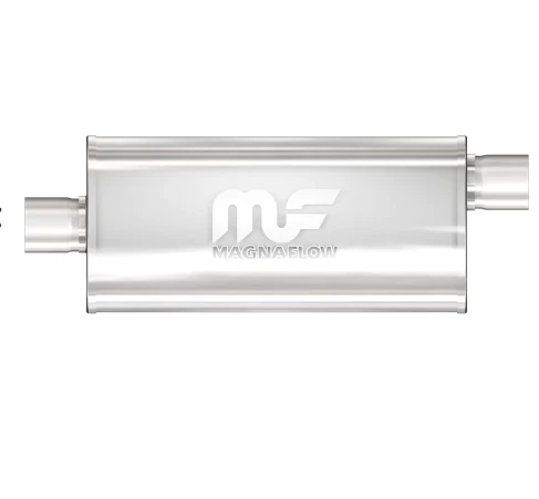 MUFFLER,3 IN.INLET/3 IN.OUTLET, MIDDLE/SIDE OL24X CL18X W8"STAINLESS STEEL NATURAL MAGNAFLOW MGF-12259 (SKU 36-255)