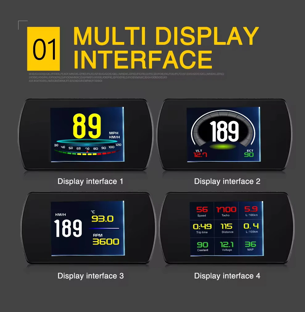 UNIVERSAL HEAD UP DISPLAY 0P12 OBD2 ,SPEED METER  DIAGOSTIC TOOL  OBHUD OBHUD-0P12  (SKU 30-119)