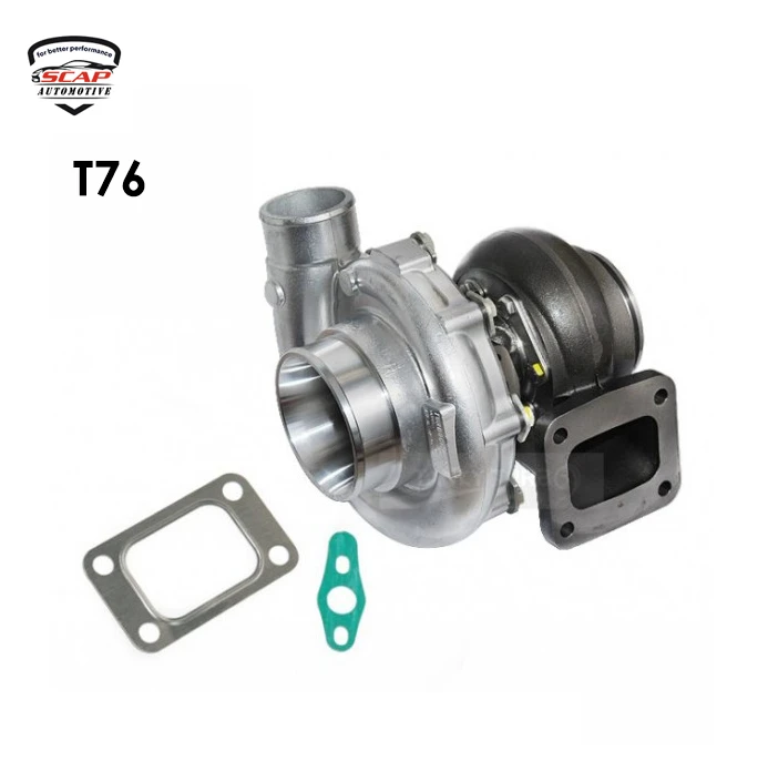 High Performance T76 Turbocharger A/R .80 Compressor, A/R .81 Turbine, 1000HP, T4 V-Band Flange, Oil & Water Cooled, TK-GTT76 (SKU 31-212)