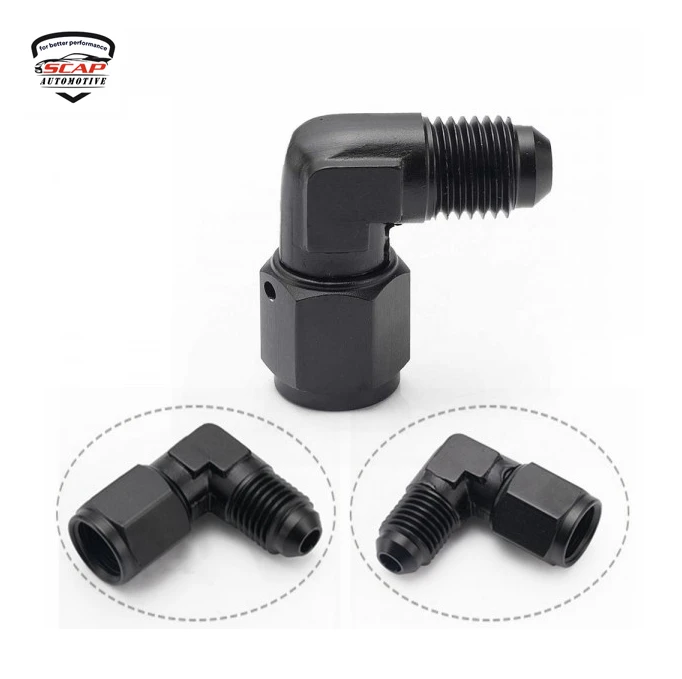 AN8 FEMALE TO MALE 90 DEGREE SWIVEL ADAPTOR  GZMAN8  (SKU 34-368)