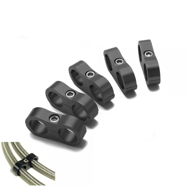 UNIVERSAL AN10 BILLET OIL/FUEL/WATER HOSE SEPARATOR DIVIDER CLAMP YGJ2KAN10BK  (SKU 31-214)