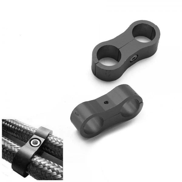 UNIVERSAL AN8 BILLET OIL/FUEL/WATER HOSE SEPARATOR DIVIDER CLAMP YGJ2KAN8BK (SKU 31-215)