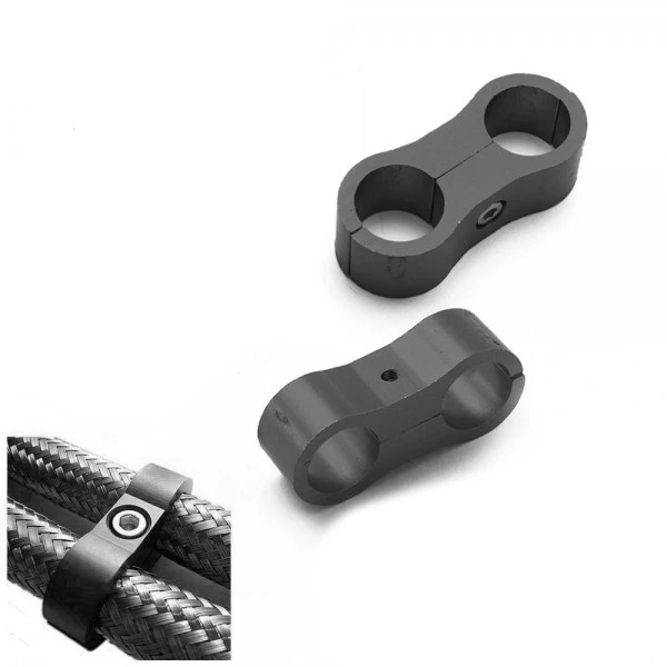 UNIVERSAL AN6 BILLET OIL/FUEL/WATER HOSE SEPARATOR DIVIDER CLAMP YGJ2KAN6BK  (SKU 31-216)