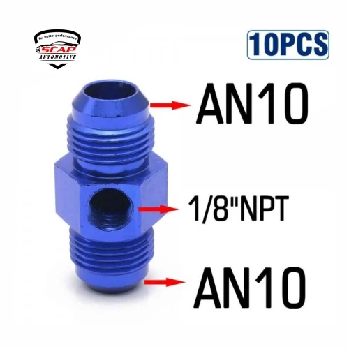 AN10 1/8"NPT MALE SIDE PORT OIL FUELL PRESSURE FITTING ADAPTOR JT81810 (SKU 34-431)