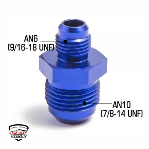 AN10 AN08 UNION REDUCER MALE ADAPTOR F751-10-08  (SKU 34-300)