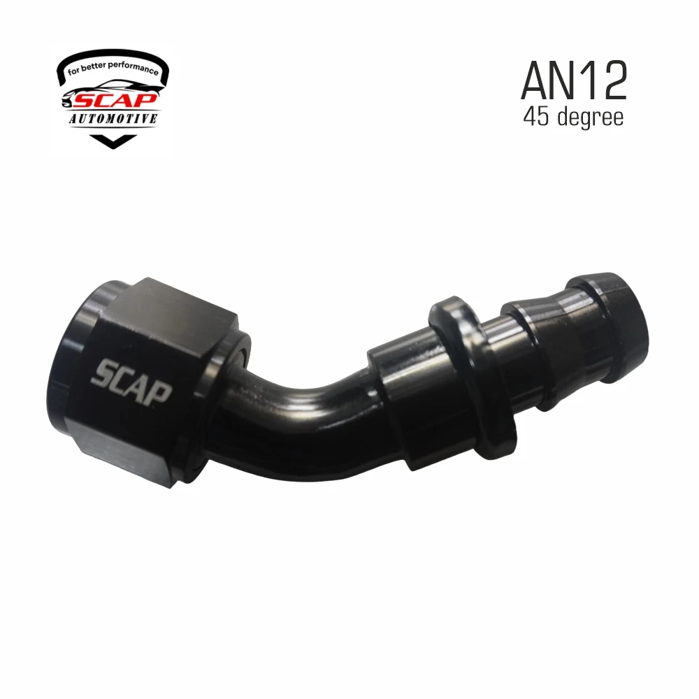 AN12 45D FUEL HOSE END PUSH -ON MALE FITTING AN12-45B (SKU 34-414)
