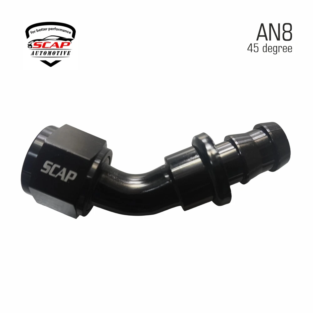 AN8-45B AN8 45D FUEL HOSE END PUSH -ON MALE FITTING (SKU 34-415)