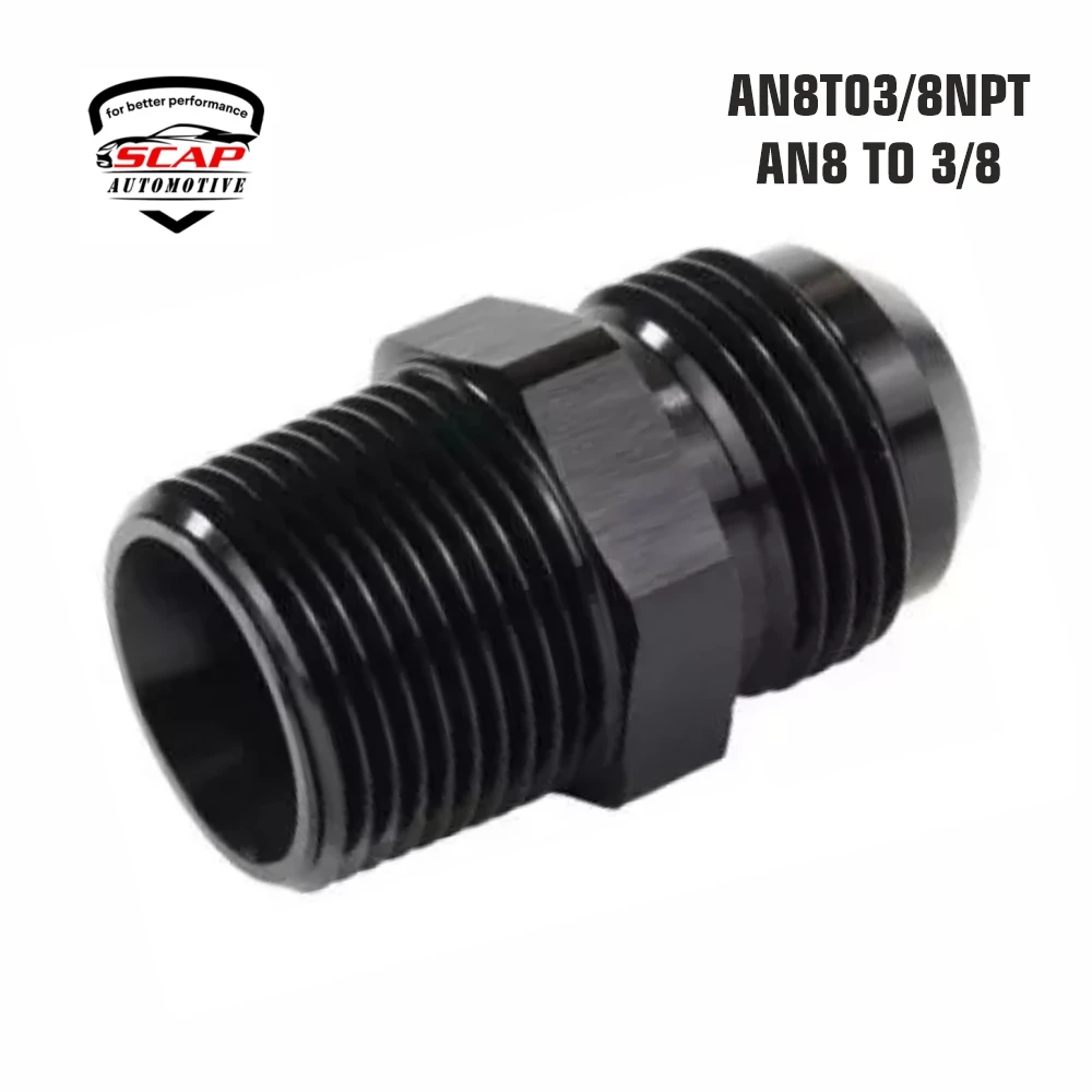 AN8T03/8NPT AN8 TO 3/8 MALE TO MALE UNION ADAPTOR (SKU 34-441)